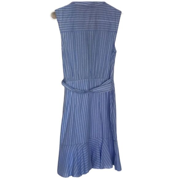 ✨ Striped Cotton Ruffle Wrap Shirt Dress✨ - Picture 4 of 5